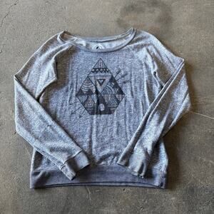 Volcom Sweater Womens M Medium Gray Pullover Sweatshirt Skateboarding Casual